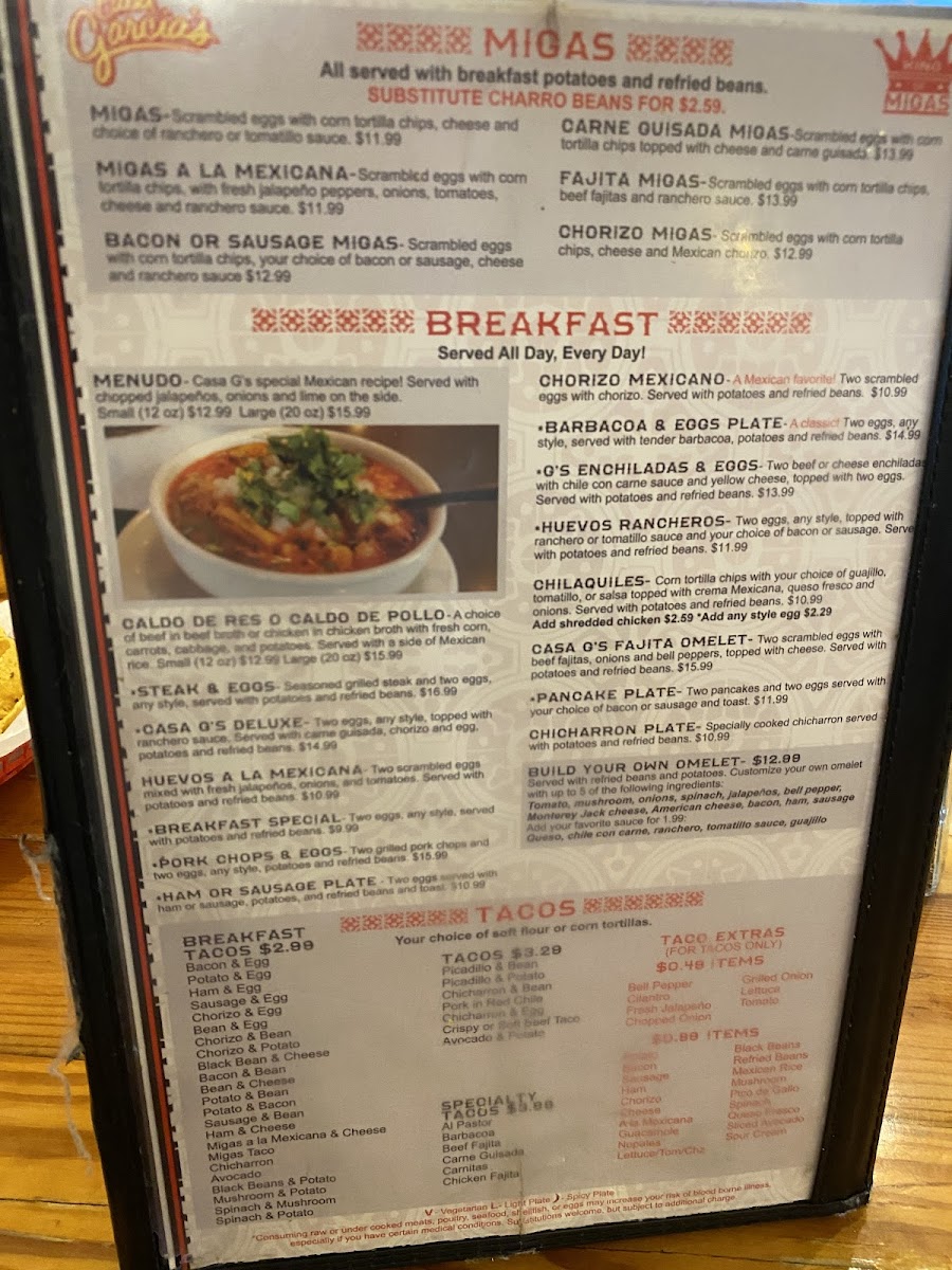 Casa Garcia's - Manor Menu - Image 1